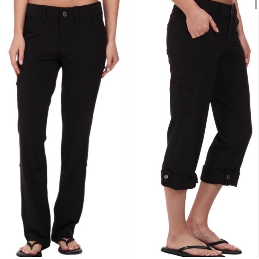 The North Face Almatta Roll Up Pants Size 10 Black Convertible Hiking UPF 50+